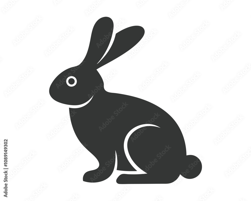 Minimalistic Rabbit Silhouette Vector Illustration for Creative Designs. Minimalistic Rabbit Silhouette Vector Illustration for Creative Designs.
