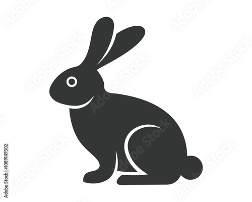 Minimalistic Rabbit Silhouette Vector Illustration for Creative Designs. photo