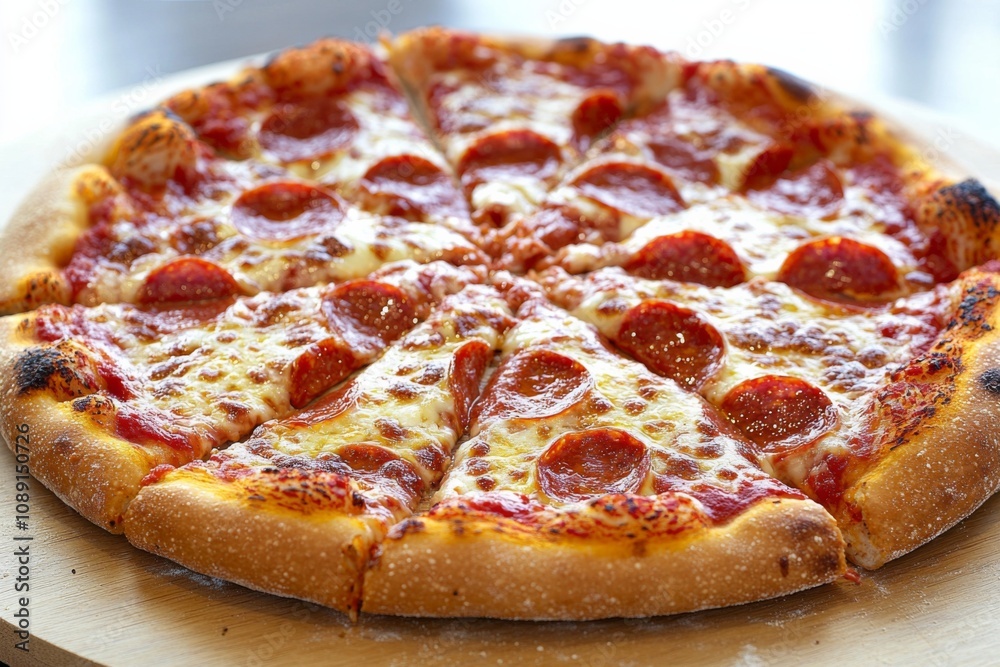 Delicious Pizza on Table Close Up Delicious Pizza on Table Close Up