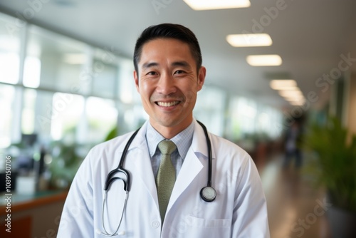 Smiling portrait of a male doctor in hospital