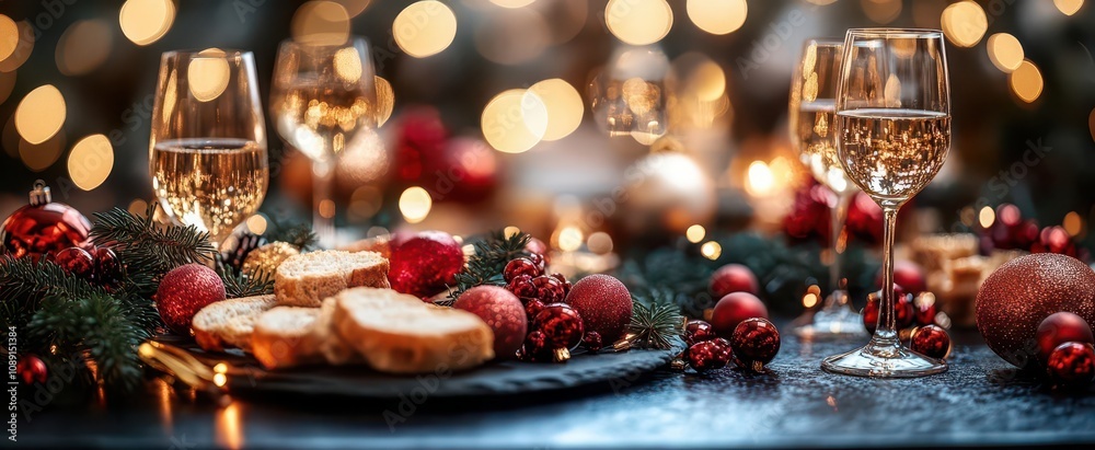 elegant table setting adorned with shimmering golden cutlery on a sleek black stone table evoking a festive atmosphere for christmas or new year celebrations ample copy space for text elegant table setting adorned with shimmering golden cutlery on a sleek black stone table evoking a festive atmosphere for christmas or new year celebrations ample copy space for text
