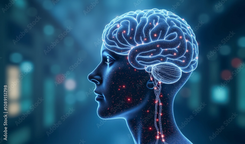 virtual head and human brain in virtual reality virtual head and human brain in virtual reality