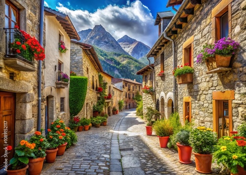 Charming Old Town Streets of Benasque, Huesca: A Journey Through Time in Spain's Enchanting Mountain Village