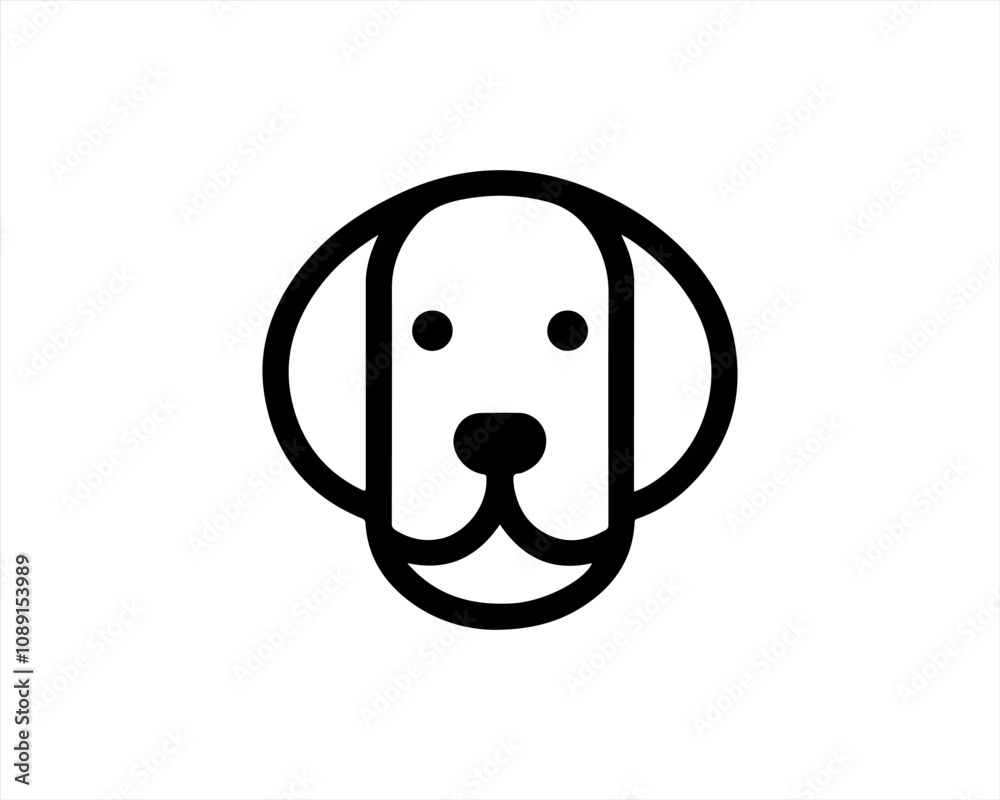 Dog lines outline logo design icon symbol vector illustration. Dog lines outline logo design icon symbol vector illustration.