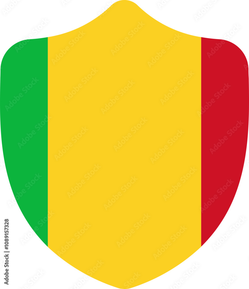 Fototapeta premium Shield Shape of Mali Flag