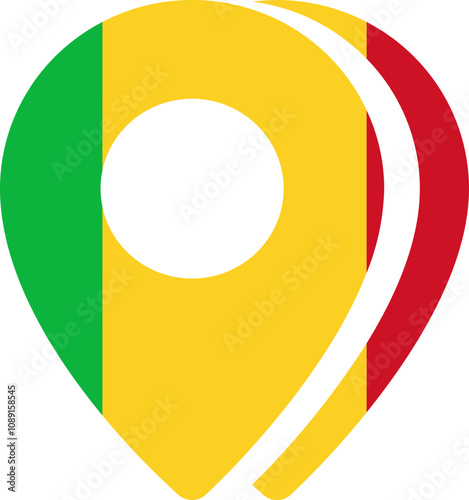 Free Download Mali flag on Map Icon - GFXLoad