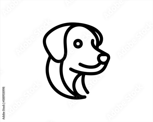 Dog lines outline logo design icon symbol vector illustration. photo