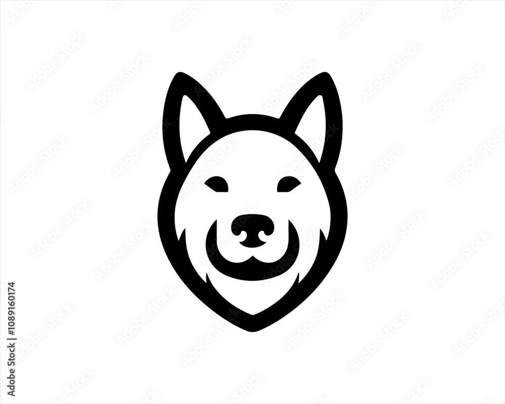 Dog head icon. Silhouette simple. Flat style. Cartoon dog face. Logo design template. Vector illustration Animal Logotype concept. Dog head icon. Silhouette simple. Flat style. Cartoon dog face. Logo design template. Vector illustration Animal Logotype concept.