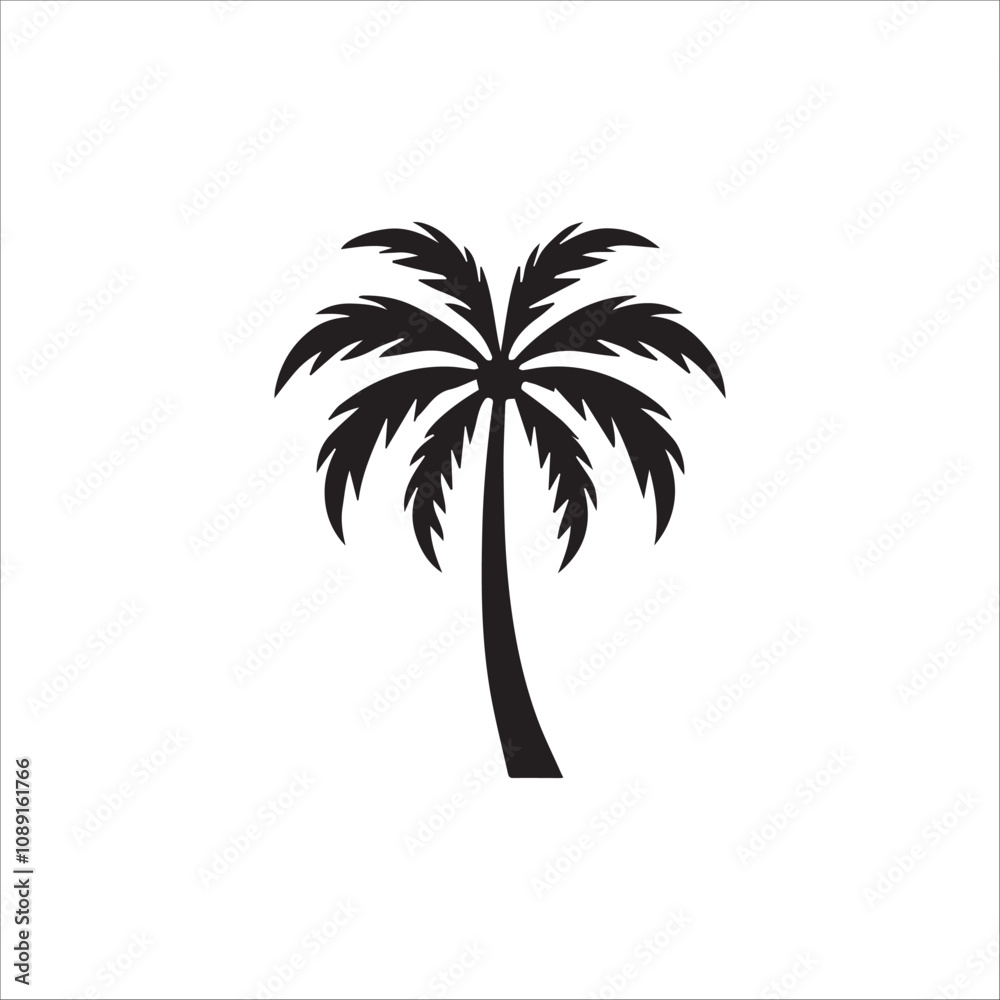 Obraz premium Palm trees silhouettes tropical summer. Palm tree icon.