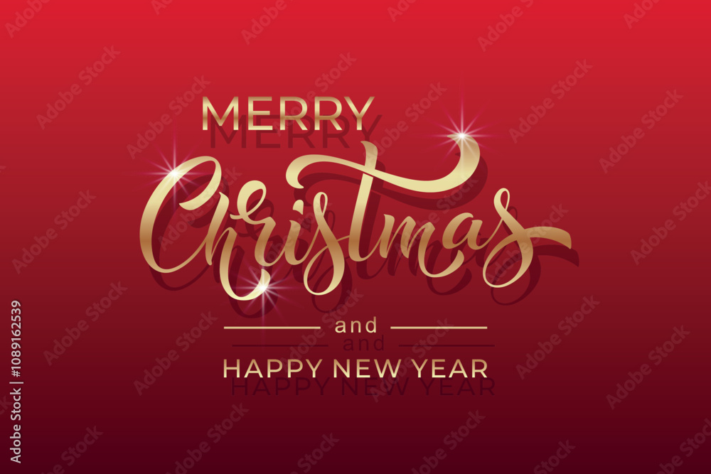 Merry Christmas and Happy New Year hand lettering calligraphy. Vector holiday illustration element. Typographic element for congratulations. Merry Christmas and Happy New Year hand lettering calligraphy. Vector holiday illustration element. Typographic element for congratulations.