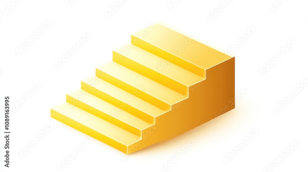 An isometric illustration of stylized golden stairs, symbolizing progress or achievement. An isometric illustration of stylized golden stairs, symbolizing progress or achievement.