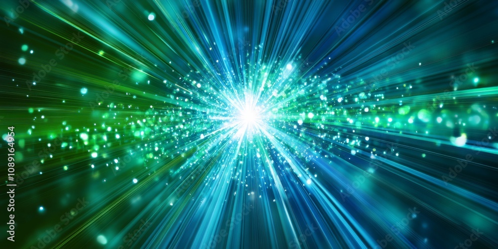 Radiant Burst of Light on Deep Blue Gradient Background in Abstract Digital Art Image Radiant Burst of Light on Deep Blue Gradient Background in Abstract Digital Art Image