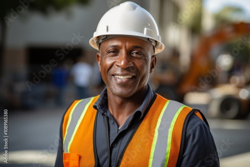 Portrait of a middle aged businessman on construction site