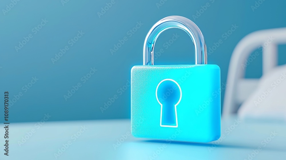 An electronic lock is placed over the hospital bed in order to ensure the privacy of patient data.