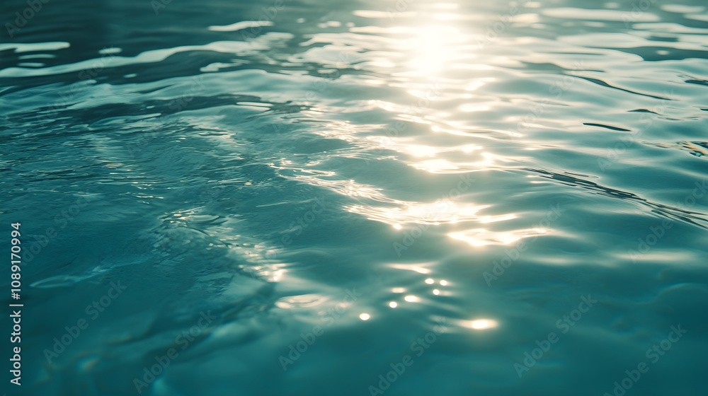Water ripples reflecting sunlight create serene aqua scene