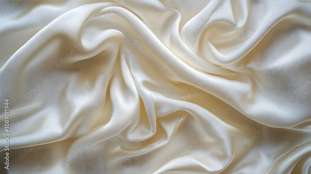 Smooth white silk fabric texture with elegant draping and soft sheen Smooth white silk fabric texture with elegant draping and soft sheen