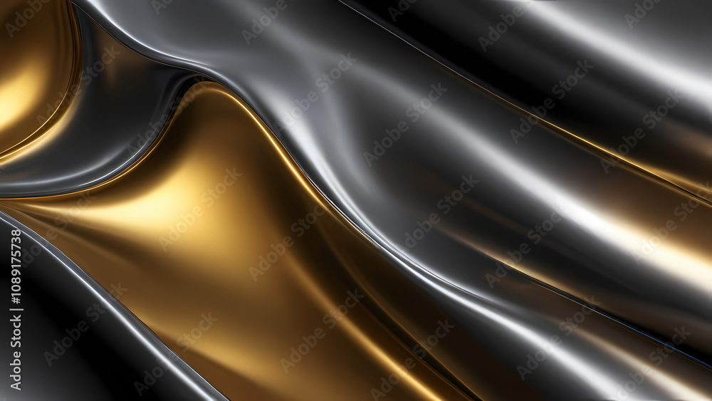 a modern abstract background with a flowing theme, using metallic hues like silver and gold, paired with dark gradients a modern abstract background with a flowing theme, using metallic hues like silver and gold, paired with dark gradients