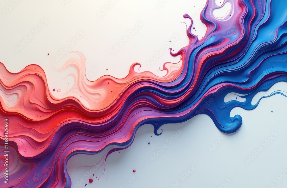 Beautiful abstraction of liquid paints in slow blending flow mixing together gently Beautiful abstraction of liquid paints in slow blending flow mixing together gently