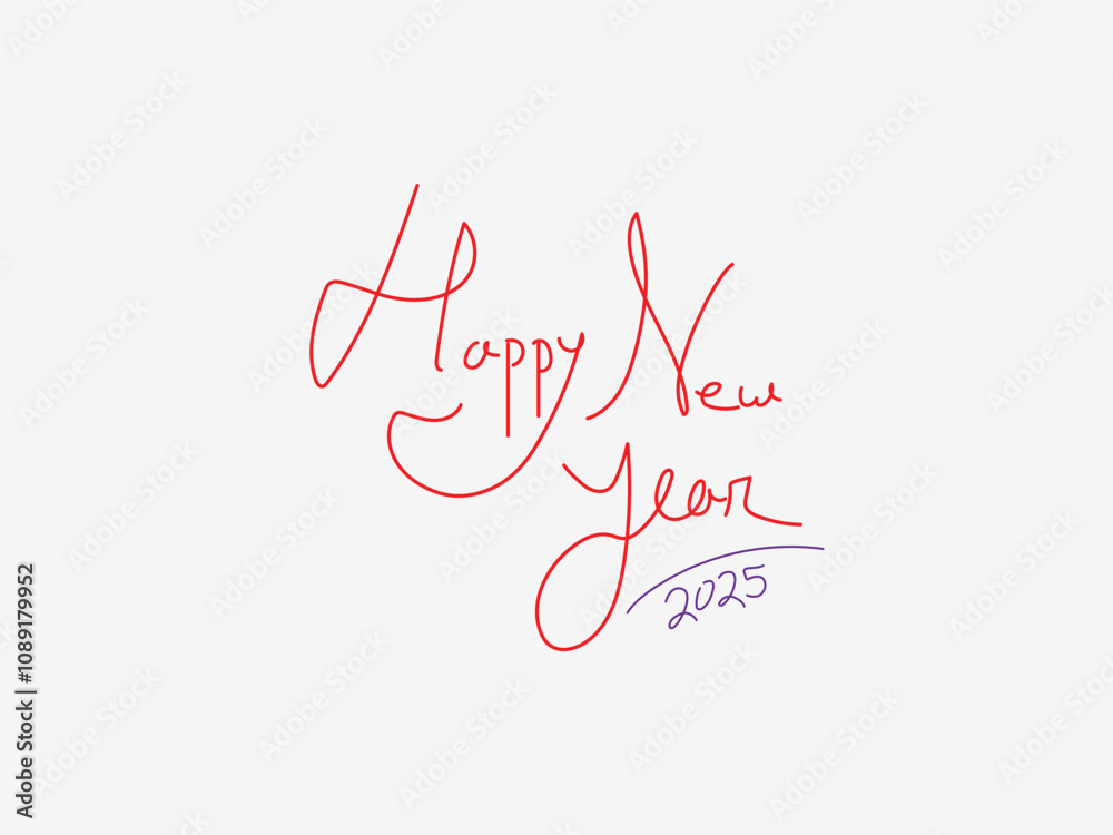 Happy new year 2025, Greetings card, new year, hand writing happy new year Happy new year 2025, Greetings card, new year, hand writing happy new year
