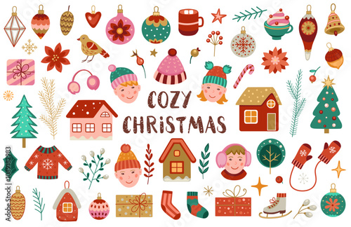 Christmas decorative design elements