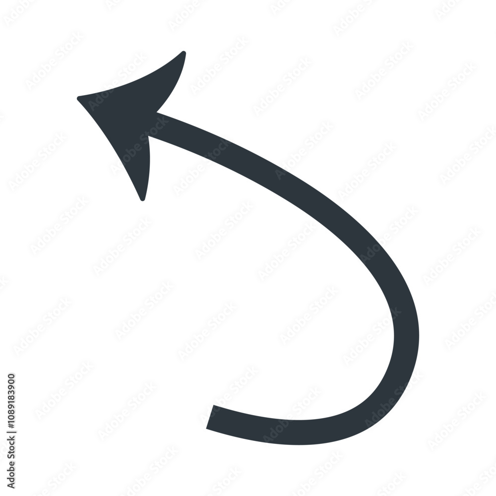 Curved arrow or pointer for creating dynamic web designs, infographics, presentations Curved arrow or pointer for creating dynamic web designs, infographics, presentations