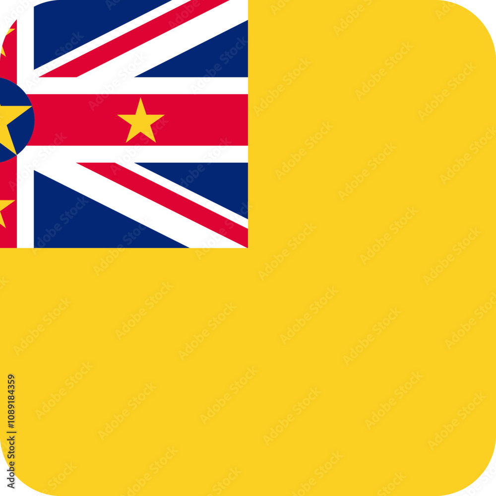Obraz premium Niue Flag Square Icon