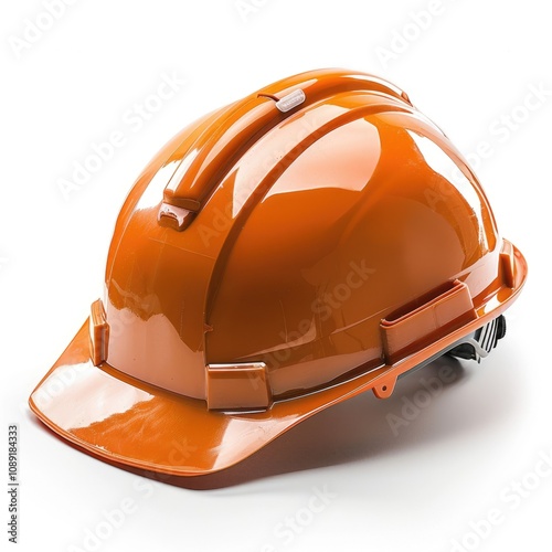 A construction worker hard hat isolated against a white background photo