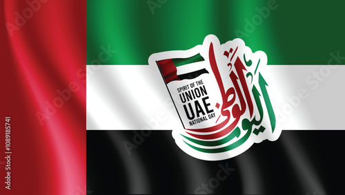 UAE 53rd National Day 2024 Design with Arabic Calligraphy. UAE National Day Arabic Calligraphy Of National Day for Saudi, Kuwait, Oman , Qatar etc