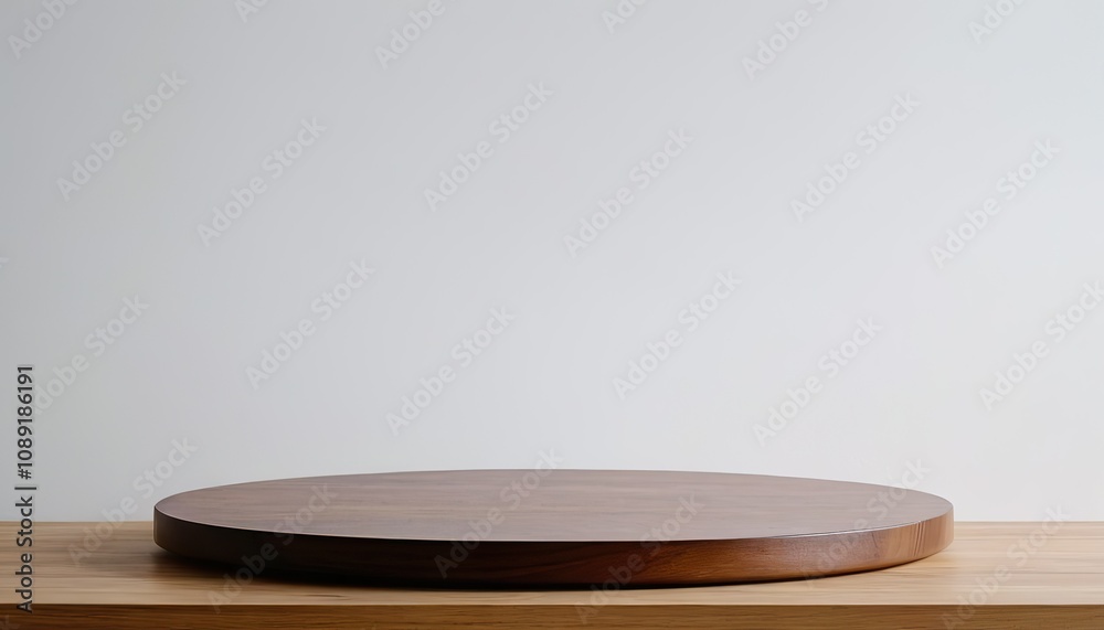 Empty minimal wooden table counter podium Natural pedestal for product presentation 2568 Empty minimal wooden table counter podium Natural pedestal for product presentation 2568
