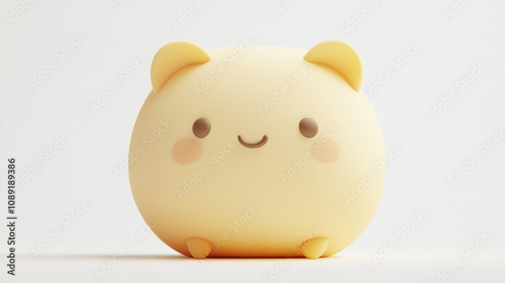 A cute, round, yellow character with a smiling face and small ears. A cute, round, yellow character with a smiling face and small ears.