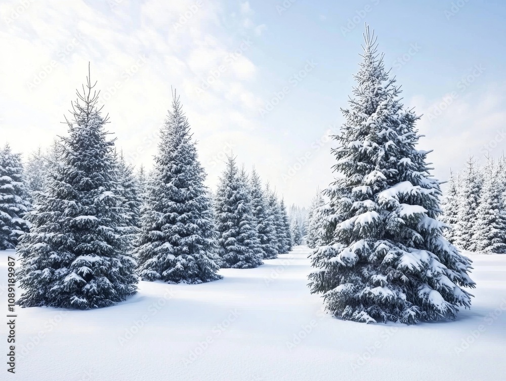 Aerial view of a Christmas tree farm dusted with fresh snow geometric rows Aerial view of a Christmas tree farm dusted with fresh snow geometric rows