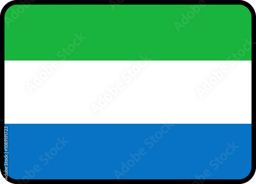 Free Download Sierra Leone Flag Rounded Rectangle Icon - GFXLoad