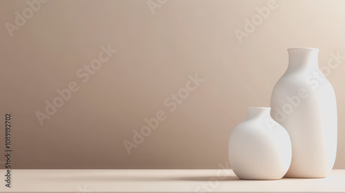 Elegant Handmade Ceramics Displayed on a Smooth Gradient Background, Showcasing Traditional Craftsmanship in Modern Design