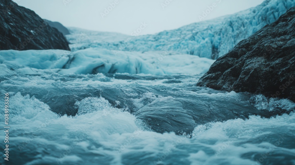 Flowing Meltwater Stream Emerging from a Glacier Flowing Meltwater Stream Emerging from a Glacier