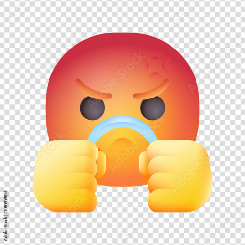  Powerful vector icon depicting a face filled with anger, hostility, or intense dislike. Ideal for illustrating strong emotional reactions, character emotions, mental health themes, conflict visuals, 