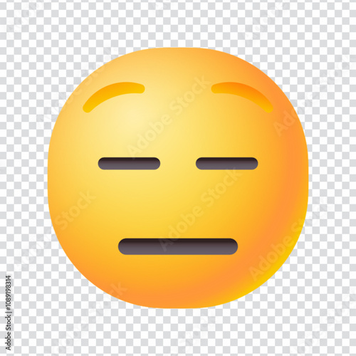  Simple and expressive vector icon of an indifferent or neutral facial expression, representing lack of emotion, disinterest, or apathy. Ideal for reaction sets, UX feedback tools, mental health resou