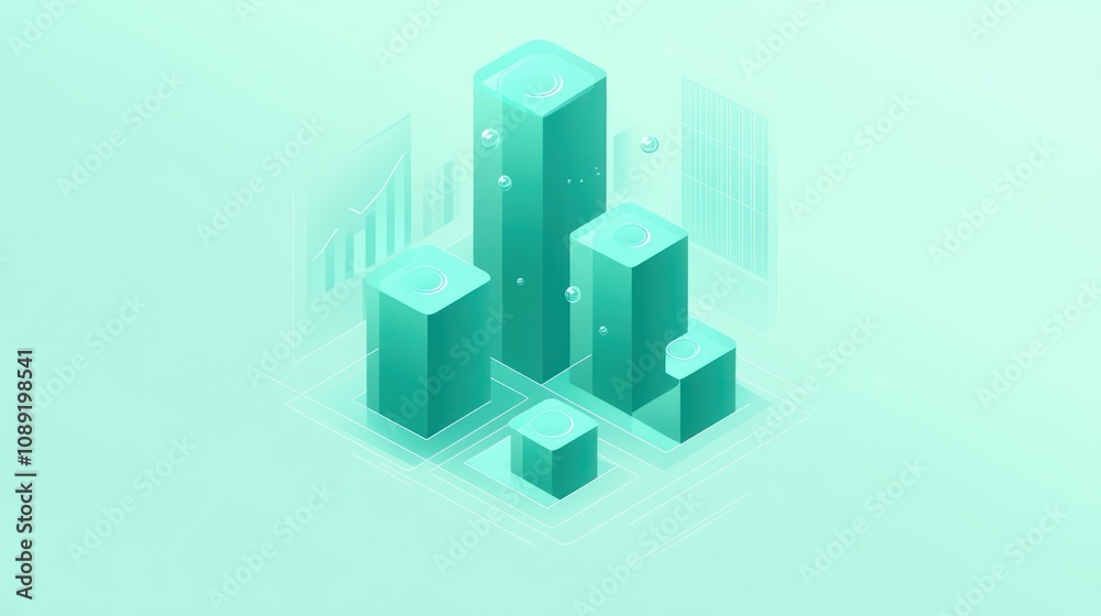 Abstract data visualization with bars and graphs in a soft color palette. Abstract data visualization with bars and graphs in a soft color palette.