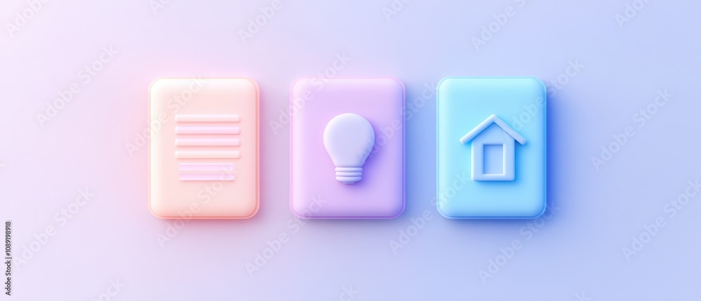 colorful icons representing ideas, notes, and home concepts colorful icons representing ideas, notes, and home concepts
