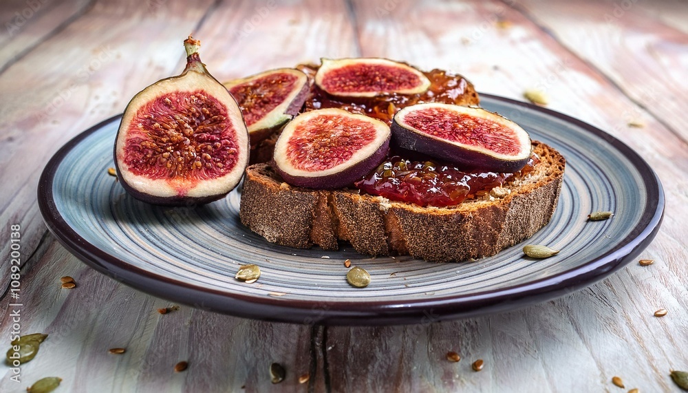 deliciously toasted rye bread with fig jam and seeds for the perfect snack deliciously toasted rye bread with fig jam and seeds for the perfect snack
