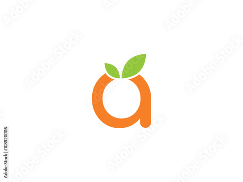 letter A logo design image with orange vector template