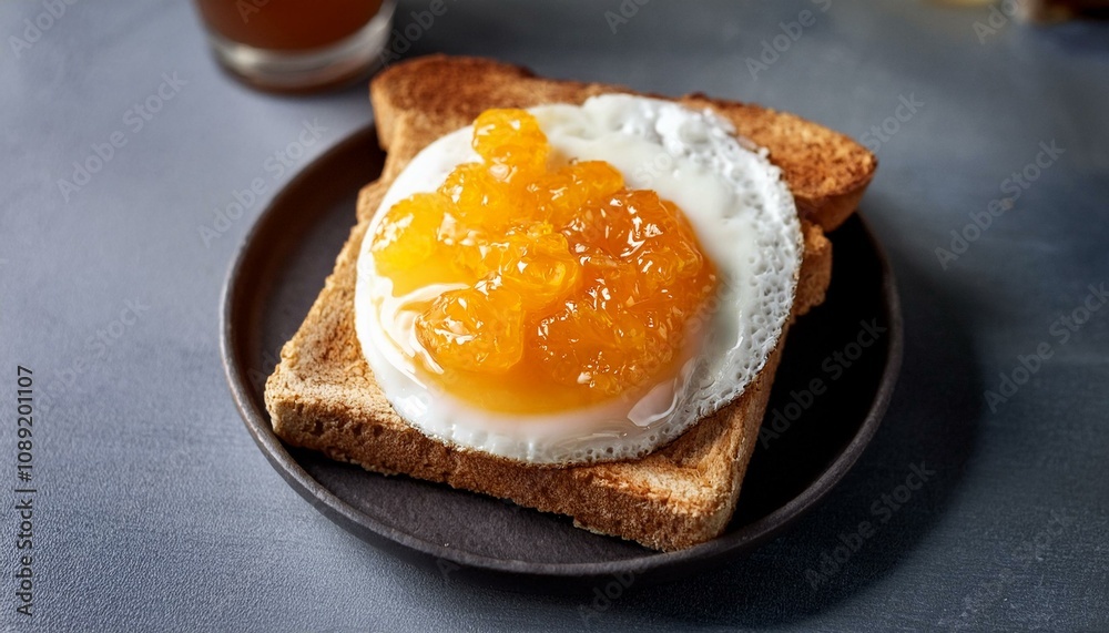 enjoy wholegrain toast with orange marmalade and a fried egg for a delicious breakfast experience enjoy wholegrain toast with orange marmalade and a fried egg for a delicious breakfast experience
