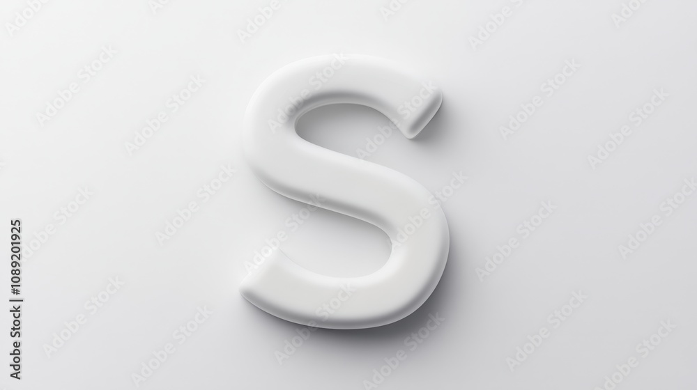stylish white letter s on a minimalistic background stylish white letter s on a minimalistic background