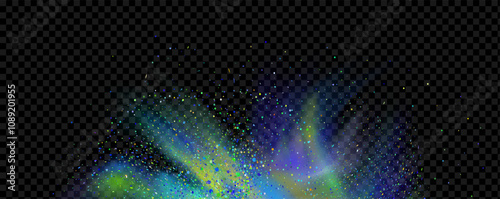 Background of an explosion of colorful smoke clouds.Multicolor fog with blue and yellow particles.Explosions of color powder.