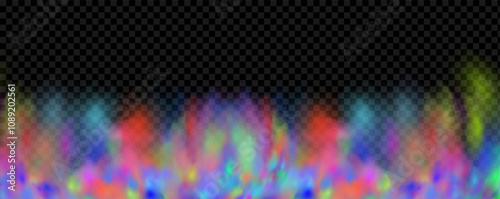 Background of an explosion of colorful smoke clouds.Multicolor fog with blue and yellow particles.Explosions of color powder.