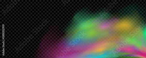 Background of an explosion of colorful smoke clouds.Multicolor fog with blue and yellow particles.Explosions of color powder.
