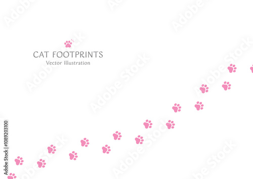 かわいらしい動物の足跡の背景素材のベクターイラスト