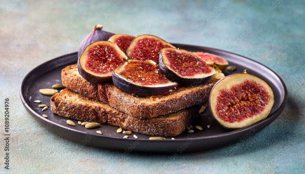 savor the deliciousness of toasted rye bread with fig jam and seeds for a perfect snack savor the deliciousness of toasted rye bread with fig jam and seeds for a perfect snack