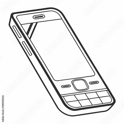 Smartphone outline design isolated on a white background