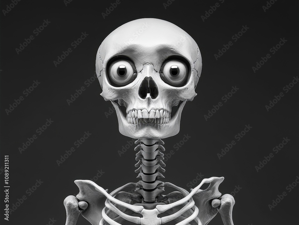 realistic human skeleton model with exaggerated features for educational purposes realistic human skeleton model with exaggerated features for educational purposes