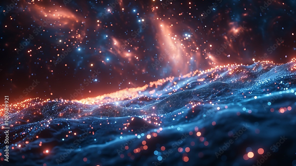 © tonpreecha - An innovative astronomy lab with interactive digital star charts and bioluminescent space models